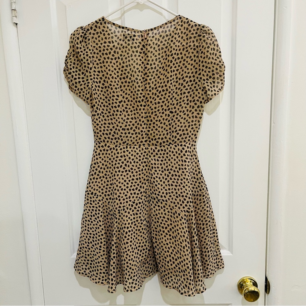 Chic Beige Polka Dot Mini Dress - Picture 11 of 14
